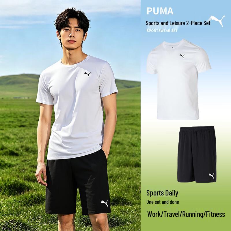 PUMA Men s Short Sleeve  Shorts Sport Set L