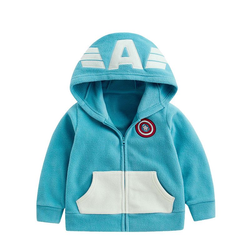 Children's Fleece Autumn and Winter Hooded Cartoon Jacket