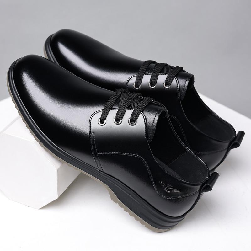 Модные черные туфли из коровьей кожи в британском стиле для мужчин — фото 4