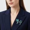 Women Brooch Sparkling Rhinestones Inlaid Cartoon Cat Shape Suit Lapel Pin