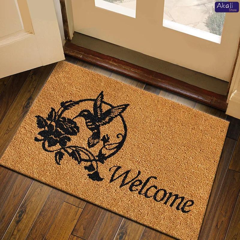 All Weather Welcome Mat Low Profile Entryway Mat for Home Front Entrance Back Non Slip Backing Doormat for Door Decor