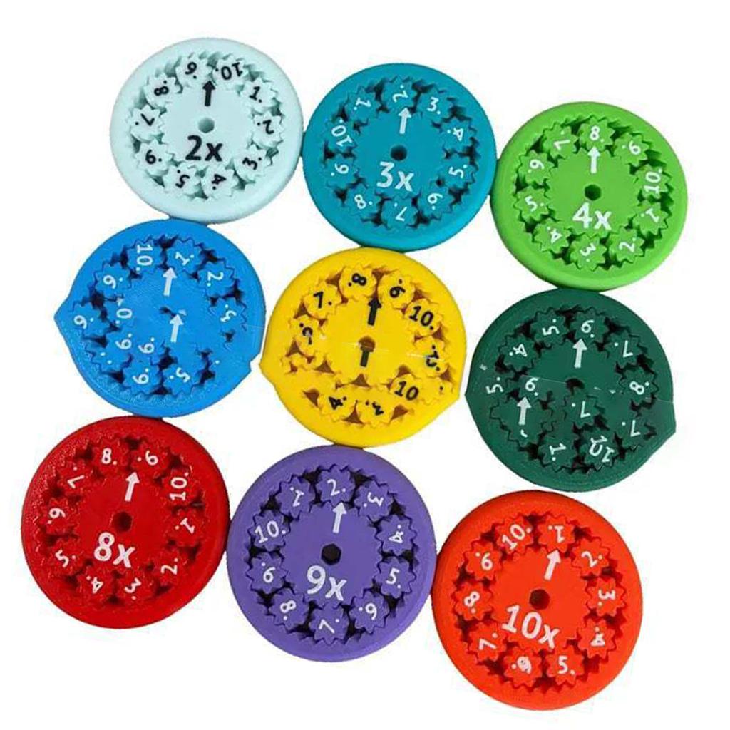 9 Stück Mathe Fakten Fidget Pädagogisches Lern Rotationsspielzeug Kreisel für Kinder Chat Spiel Multiplikation