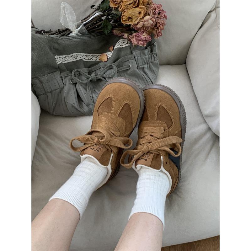 2 autumn and winter new warm cotton shoes round head retro versatile velvet board shoes casual women's snow boots men