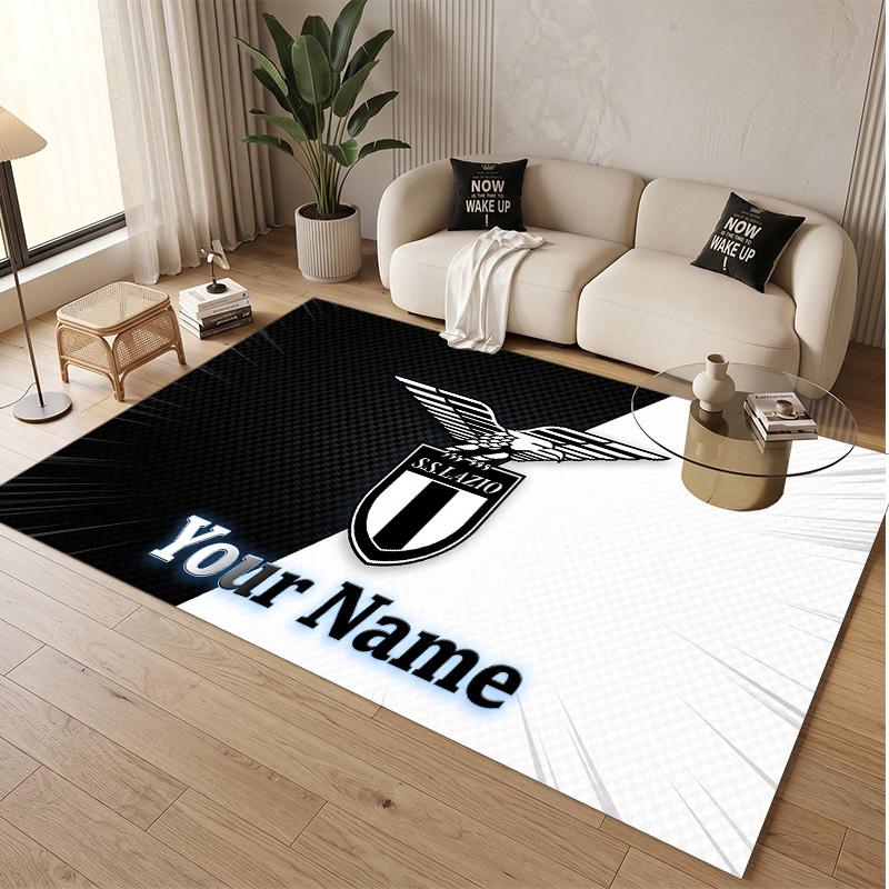 Personalized Crystal Velvet Carpet Lazio FC Pattern Non Slip Floor Rug