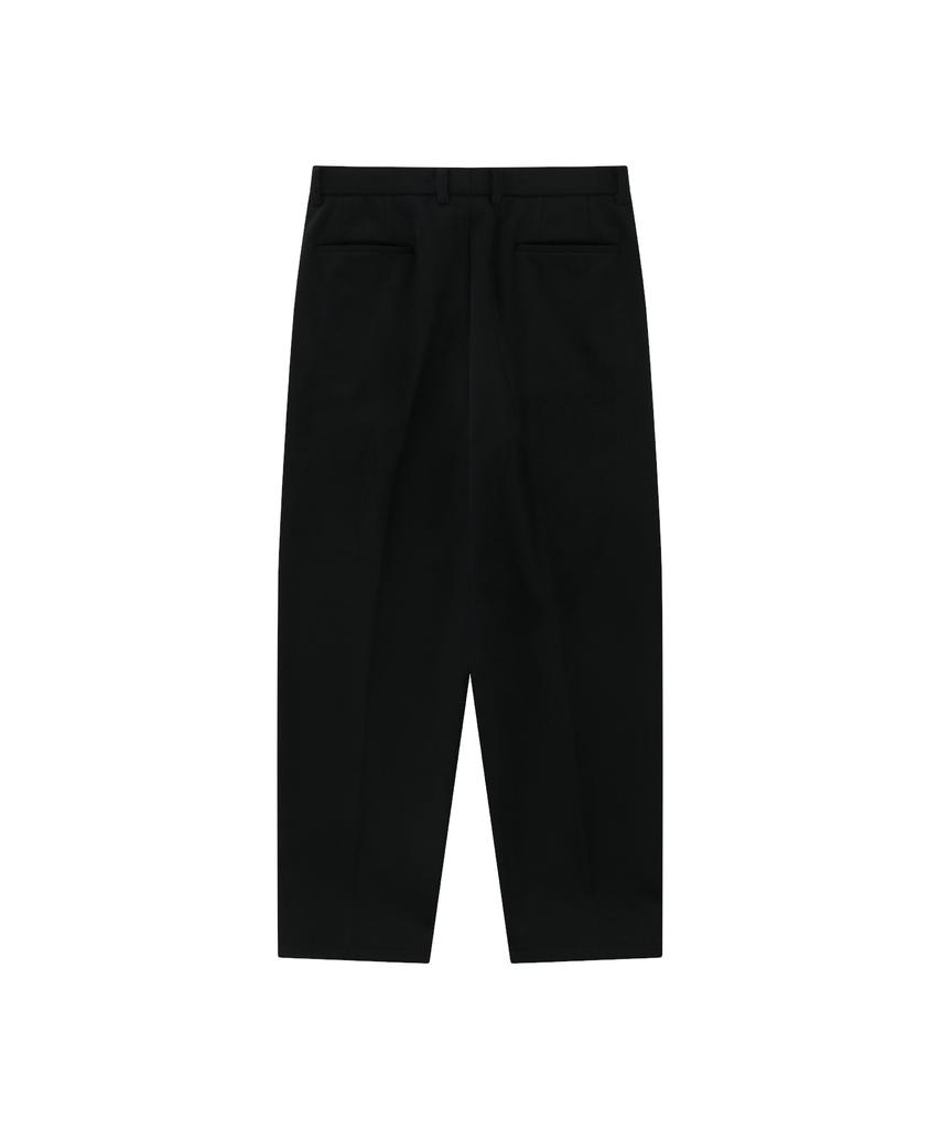 Honguseong Wide Wool Inverted Pleats Trousers_Black