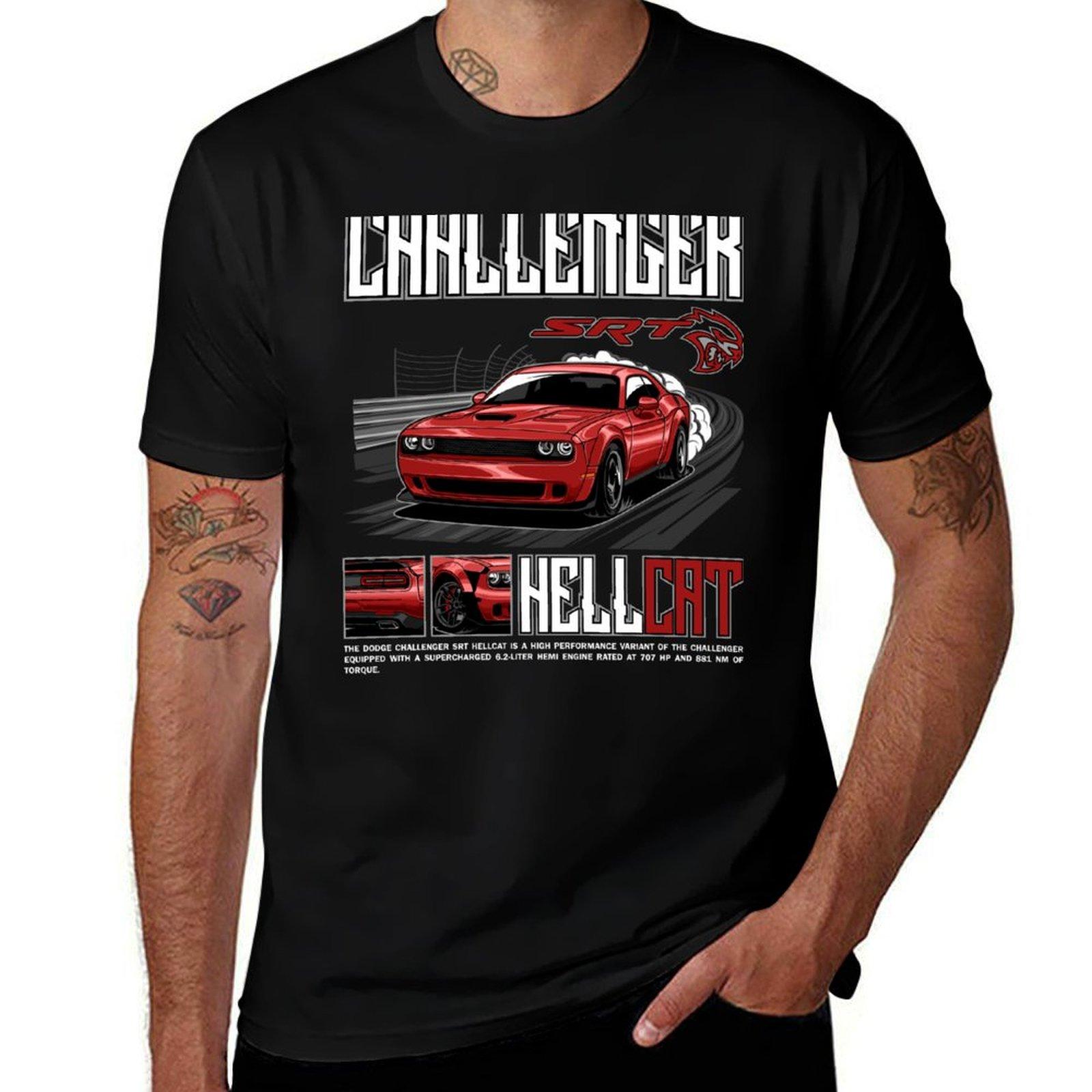 

Футболка Challenger SRT Hellcat швидковисихаюча естетичний одяг футболка чоловіча 3XL