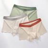 Men Boxer Underwear Elastic Mid-Waist U-Convex Breathable Shorts Briefs Patchwork Color Seamless