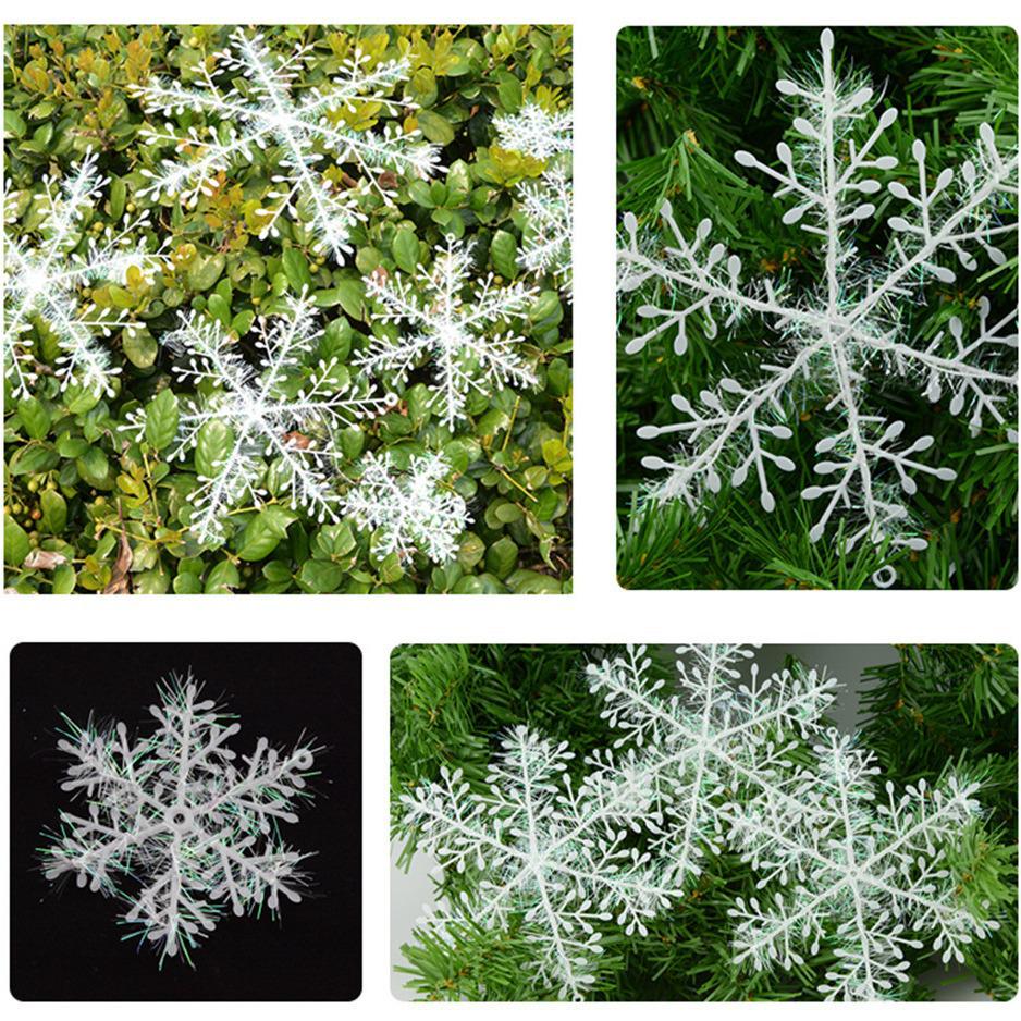 11cm Plastic Christmas Snowflake Ornaments - Pack of 3 Tree Decorations