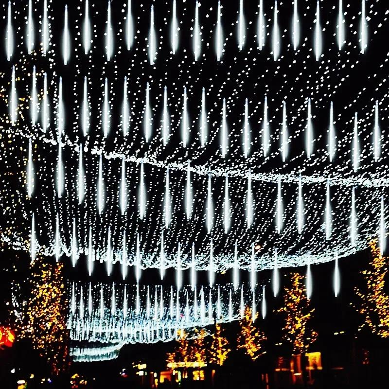Festoon LED Meteor Shower String Light Christmas Wedding Party Solar Garland Lamp Summer Garden Decoration Solar Outdoor Lights