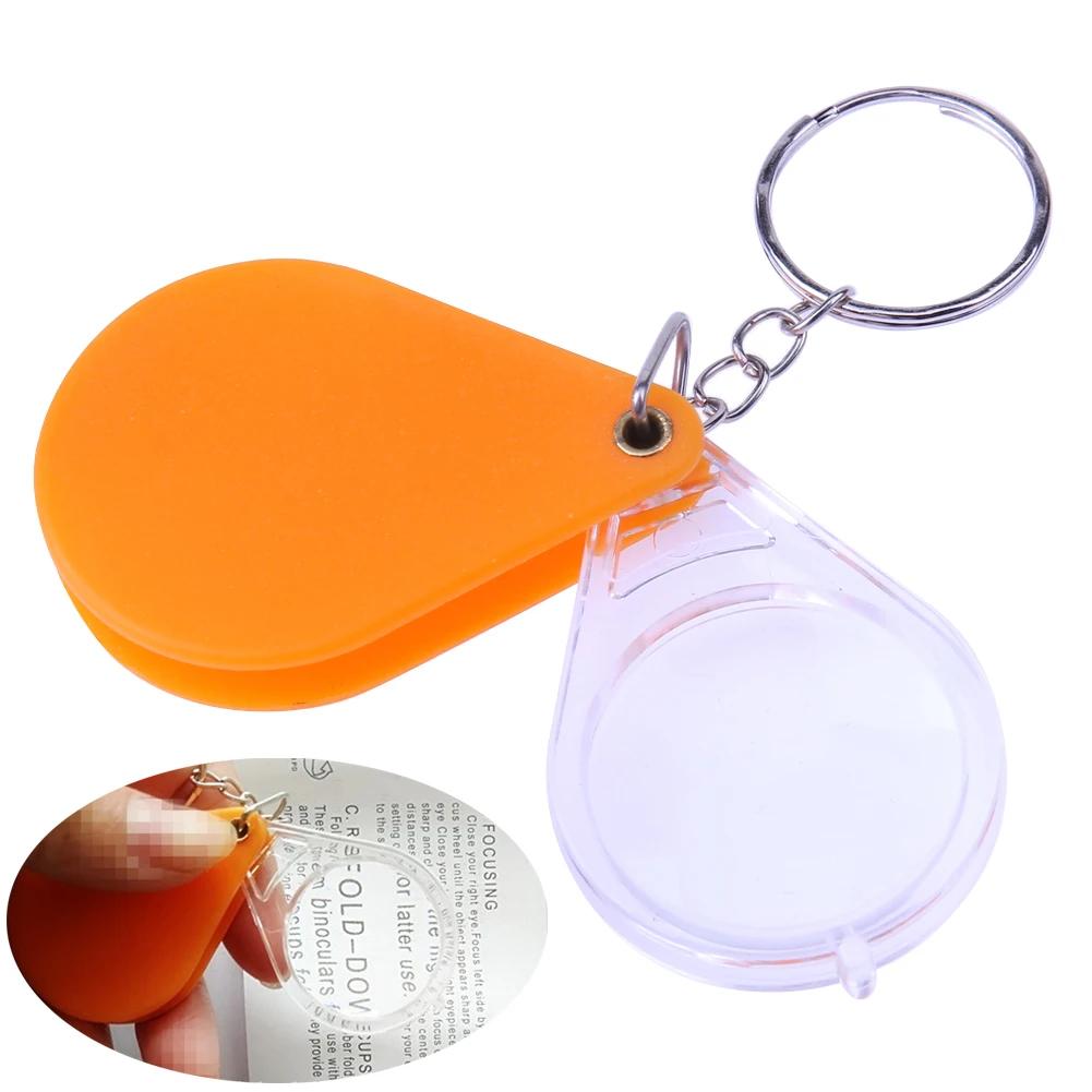 

Portable 10/15X Folding Key Ring Mini Magnifier Key Chain Magnifying Durable Glass Loupe Pocket Tool Holiday Gift