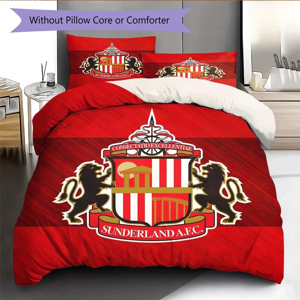 Sunderland AFC Pattern Bedding Home Decoration Birthday Gift (1 * duvet cover + 2 * pillowcase, without core)