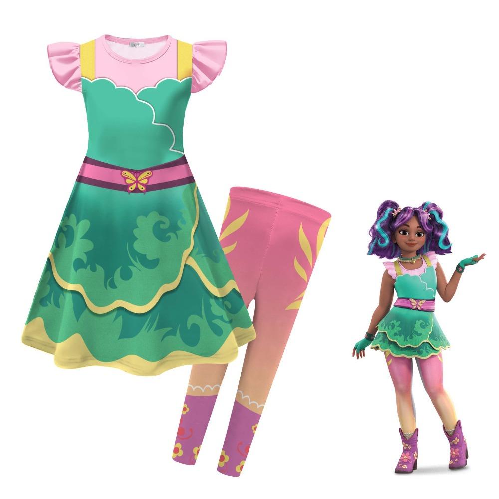 Kids Clothes for Girls Anime Unicorns Ava Banji Academy Cosplay Costume Baby Girls Dress Pants Halloween Birthday Party Outfits