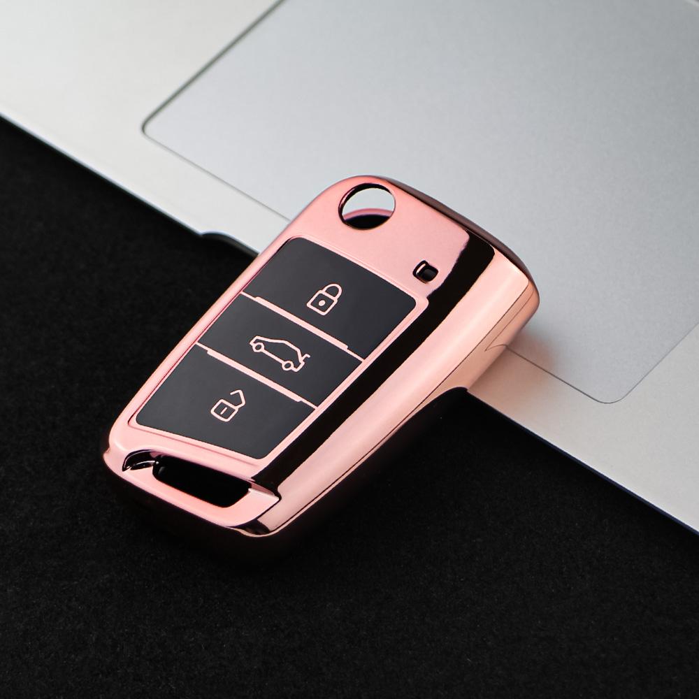 TPU Car Key Case Full Cover for VW Volkswagen Golf 7 MK7 Tiguan MK2 for SEAT Ateca Leon FR 2 Ibiza for Skoda Octavia Accessories