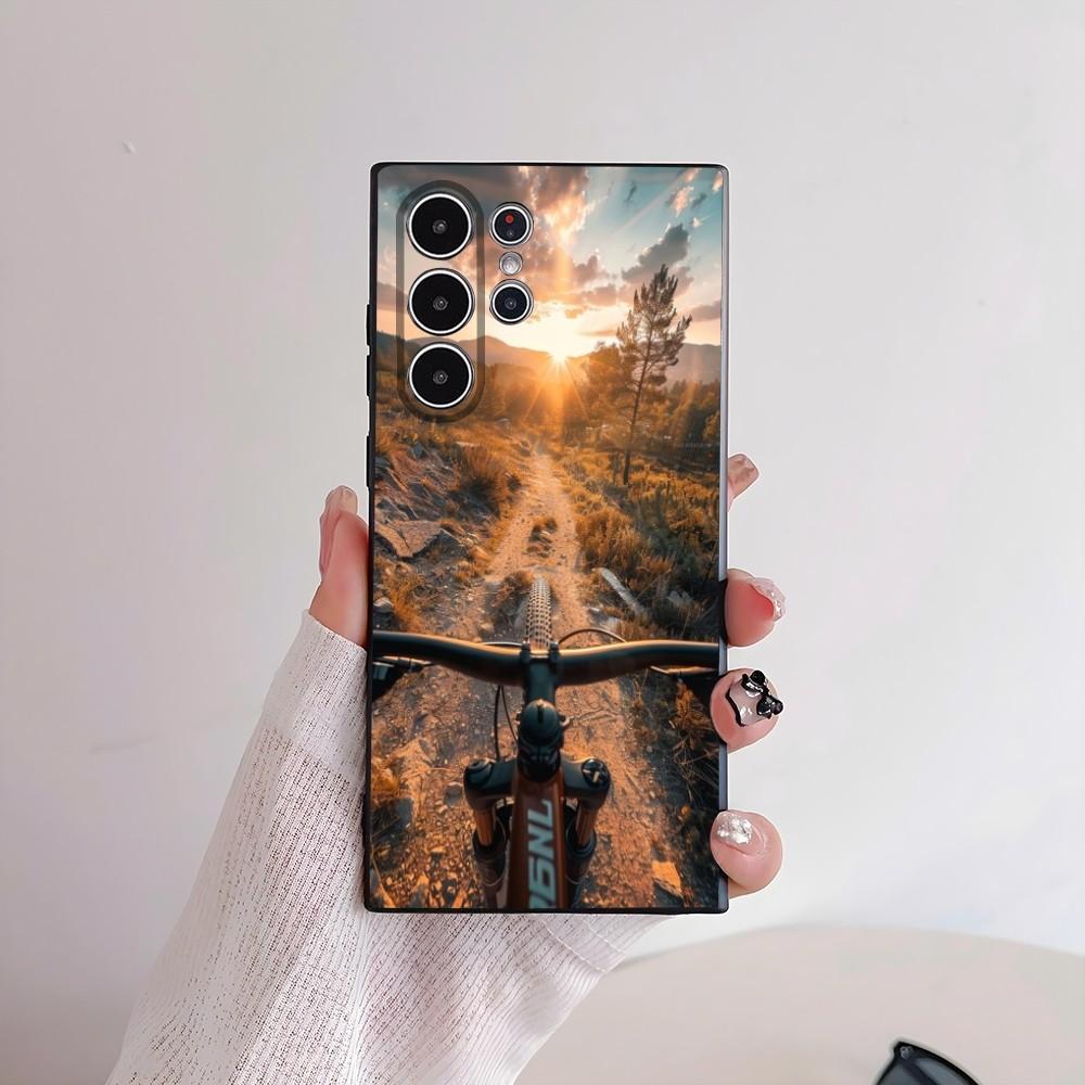 MTB Mountain Bike Bicycle Phone Case For Samsung Galaxy S25 S24 S22 S23 Ultra S21 S20 Plus 5G Frosted Non-Slip Full Cover Case