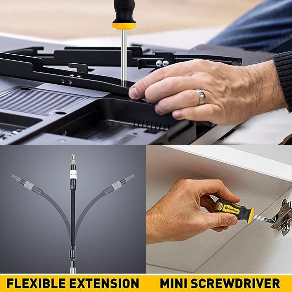 Magnetic Screwdriver 43-Pieces Set Phillips Slotted Torx Screwdriver Combination Set Portable Hand Tool with Case