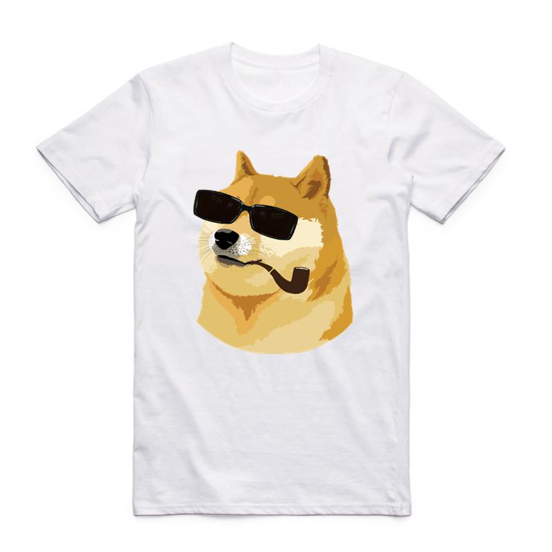 2019 S-XXX Men Men Women Print Thug Doge Deus God Dog/shiba Inu White T-shirt Short Sleeve O-Neck Harajuku Fitness Funny Tshirt