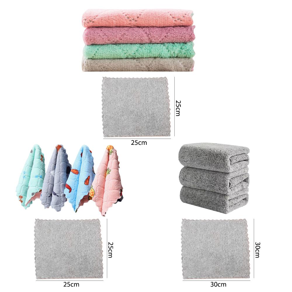 Scouring Pad Cleaning Towels Microfiber Dishcloths Washcloth New Kitchen Rags  House Kitchen