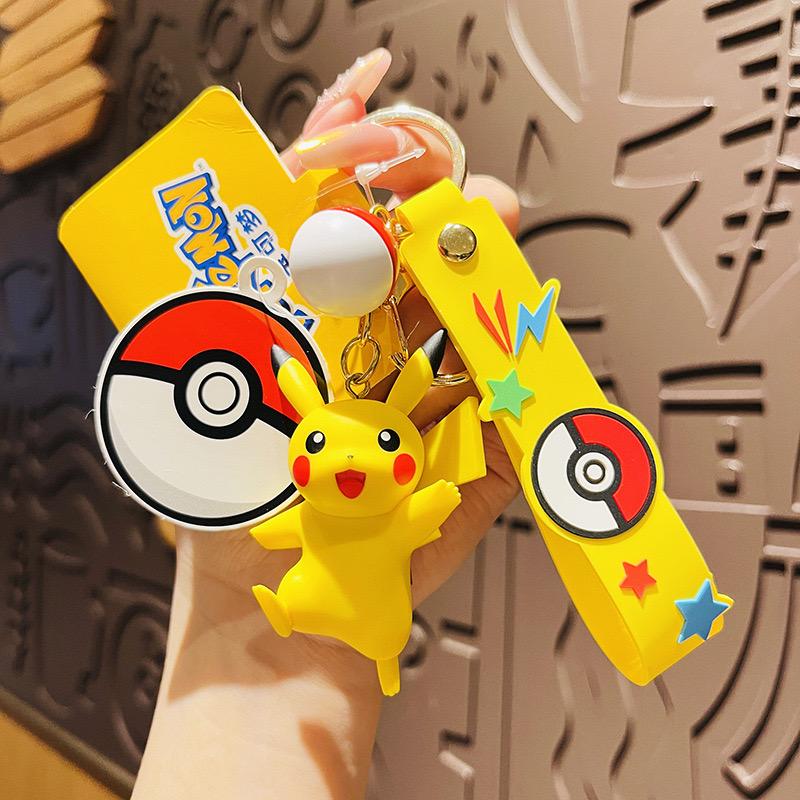 Anime Figures Pikachu Gengar Meowth Keychain Car Key School Bags Backpack Decoration Desktop Decoration Toy Gift