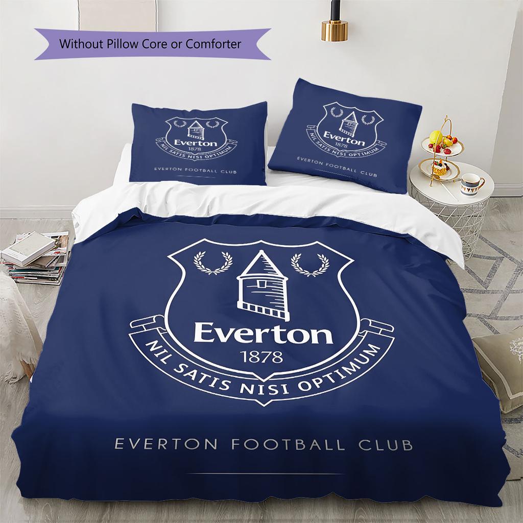 Everton F.C Pattern Bedding,Quilt Set Quilt Cover Pillowcase Home Birthday Gift(1 * duvet cover + 2 * pillowcase, without core)