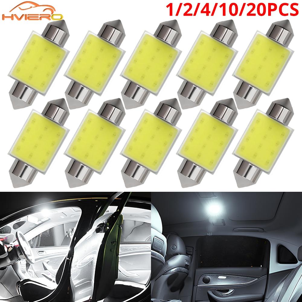 1/2/4/10pcs White COB Car Interior Festoon Dome Reading Lamp 31/36/39/41mm C5W C10W Auto Led Door Lights Parking Trunk Bulb 12v