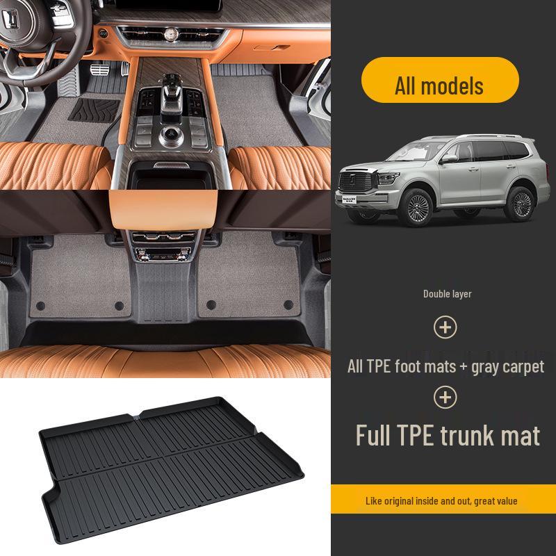 Tank 500 Floor Mats: Fully Enclosed, All-Season, TPE for 5/7-Seater New Energy Models
