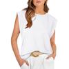 Sommer Damen T-Shirt Rundhals Lose Kurzarm T-Shirt Gestreift Top Weste