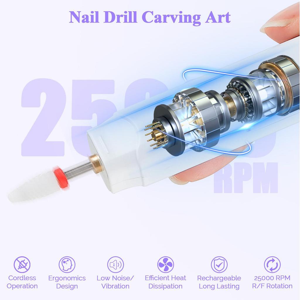 Portable Electric Nail Care Grinder - Wireless Nail Polishing Pen