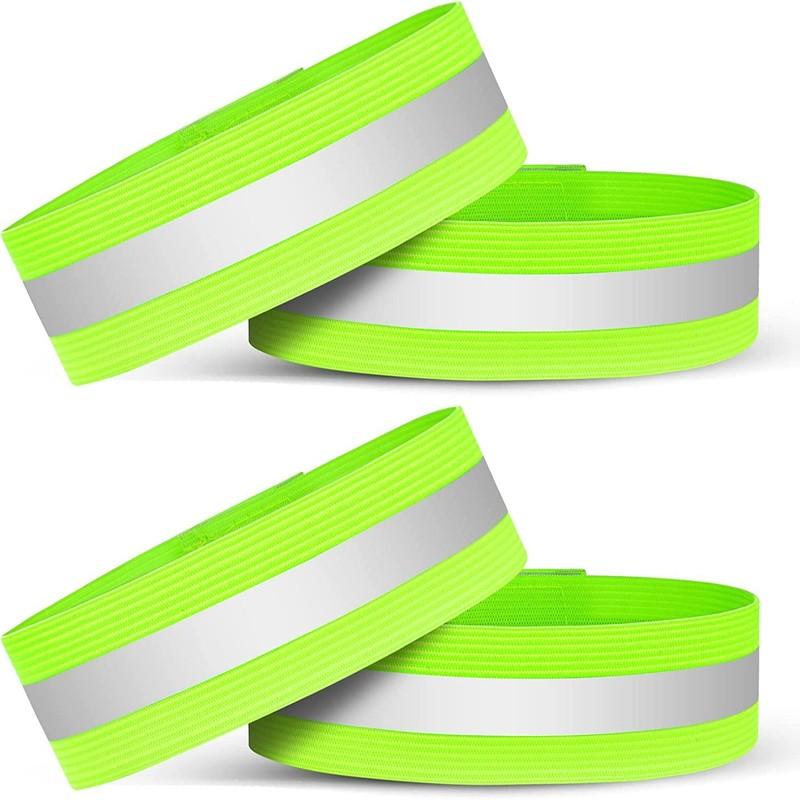High Visibility Armbands, Elasticated Ankle Bands Hi Vis Reflective Running Armbands Wristbands Reflector Strips Safety Bands
