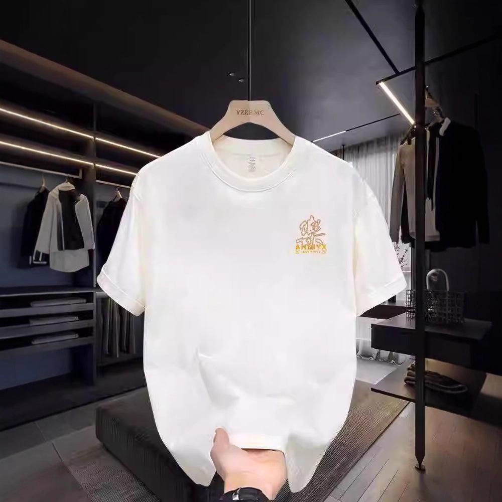American Trendy Brand Short-Sleeved Pure Cotton Men'S Printed T-Shirt Trendy Men'S And Women'S Versatile Round Neck T-Shirt Men'S