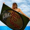 Fishing brand Bass-Pro-shops Microfiber Blanket Quick Drying Beach Towels Oversized Printing Super Absorbent Pool Towel Blanket