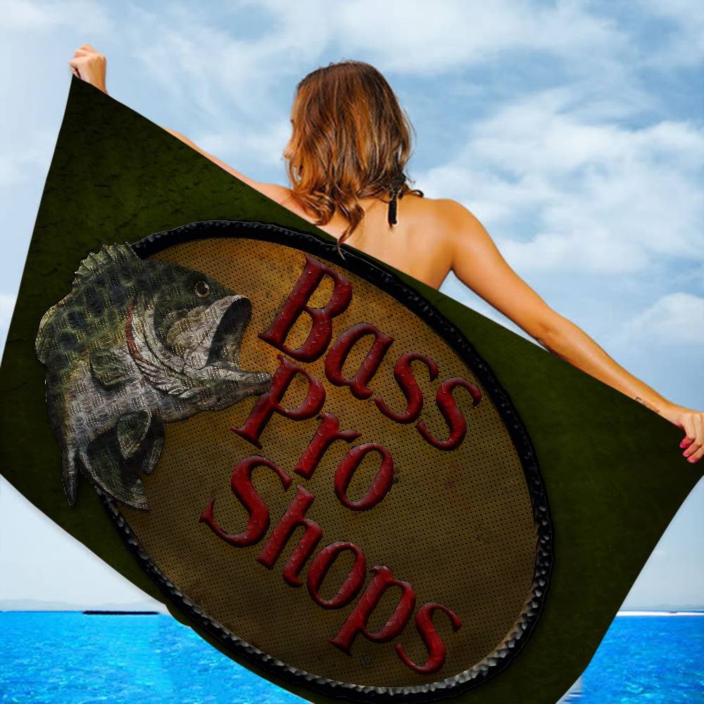 Fishing brand Bass-Pro-shops Microfiber Blanket Quick Drying Beach Towels Oversized Printing Super Absorbent Pool Towel Blanket