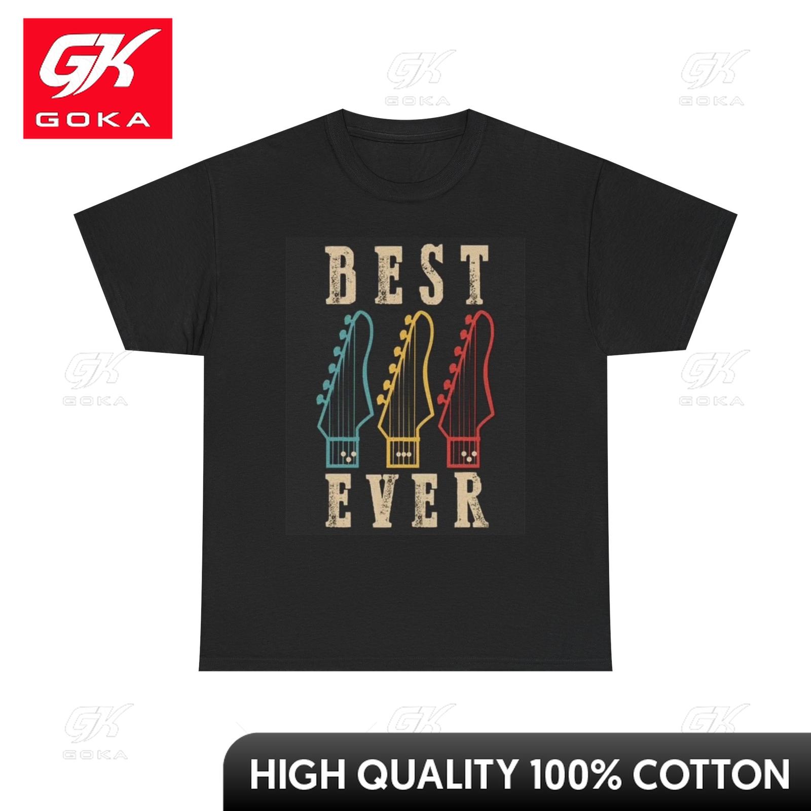 Best Ever Guitar Graphic T Shirt Retro Unisex Heavy Cotton Tee Bold Joyful Boho Tee Shirts Colorful Cute Organic Cotton Tee S