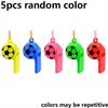 5/10/30pcs Plastic Football Whistles with Lanyard, Football Pattern Training Sports Whistles for Referee, Parties, and Gifts JXB