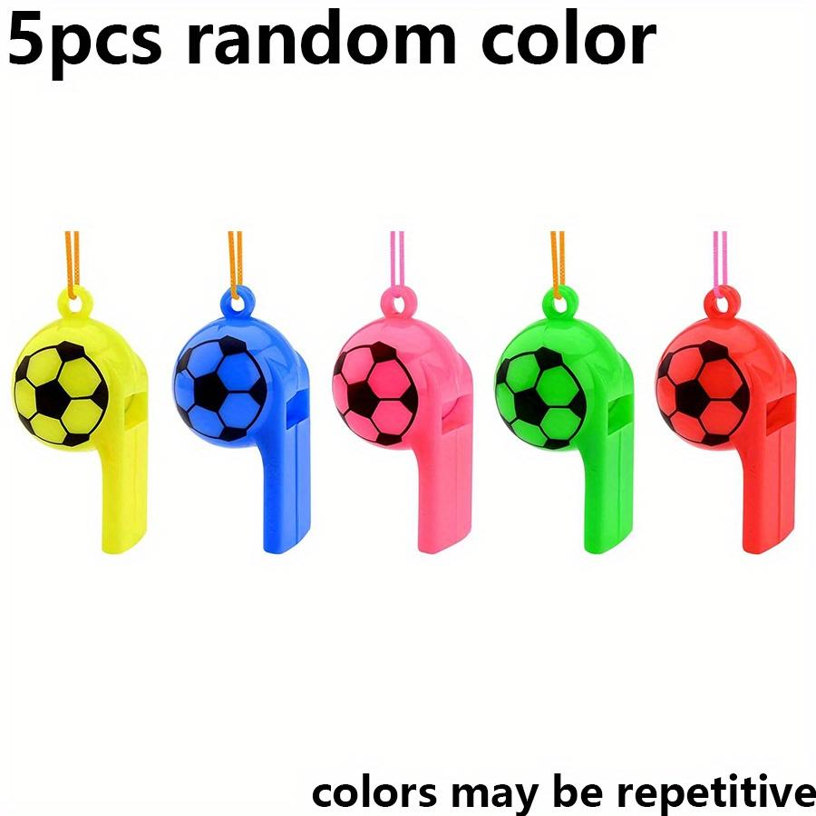 5/10/30pcs Plastic Football Whistles with Lanyard, Football Pattern Training Sports Whistles for Referee, Parties, and Gifts JXB