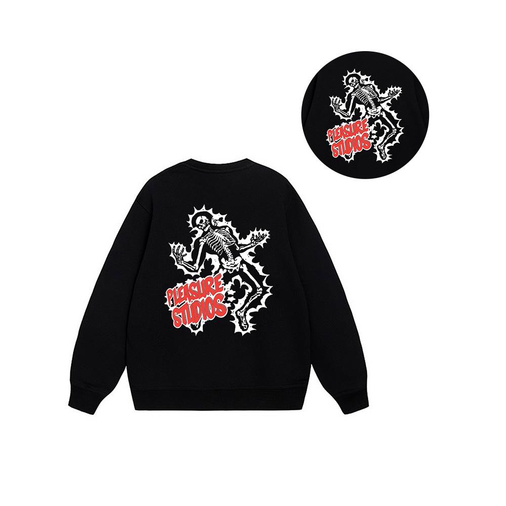 Nike Customizable  Outdoor Breathable Urban Commuting Versatile Letter Logo Crewneck Sweatshirt Unisex Sweatshirt Black BV2667-010(TEAM1061-26-28)