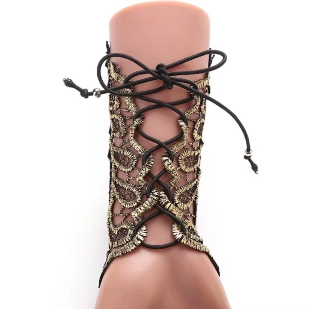 Fashion Gothic Fingerless Glove Lace Cuff Steampunk Arm Warmer Bracelet Sexy Black Vintage Lace Glove Halloween Accessories