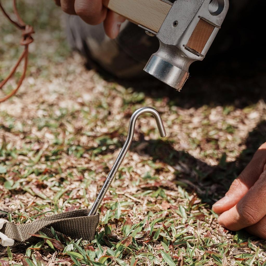 Boundless Voyage Titanium Set of for and Hard Tent and Tarp Outdoor Pitching Storage Bag Included Pegs, Solid, Lightweight, 20cm, 6, Mountain, Gravel,