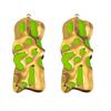 5pcs 2pcs Stainless Steel Wrinkle Rectangle Vintage Enamel Colorful Charm Pendants DIY Earrings Necklace Jewelry Making Supplies