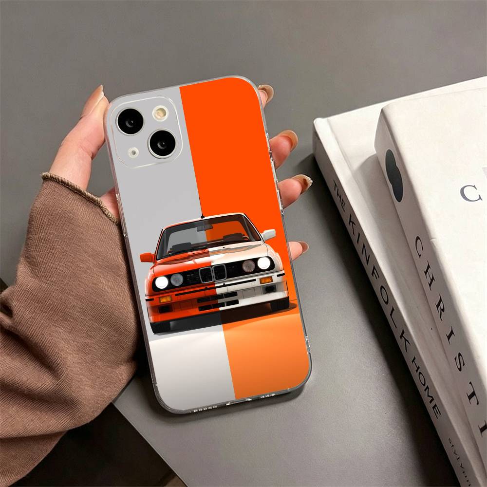 E-E30 Car Phone Case For iPhone17,16,15,14,13,12,11 Plus,Pro Max Soft Transparent Cover