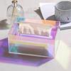 Iridescent Acrylic Storage Box with Hollow Handle Heavy Duty Multi-functional Large Capacity Desktop Makeup Tray Basket Organizer Tissue Holder