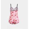 Women's Pajamas One Piece Pajamas Red Lip Printed Sleeveless Pijama Short Onesie Adults V-Neck Suspenders Funny Pajamas Bodysuit