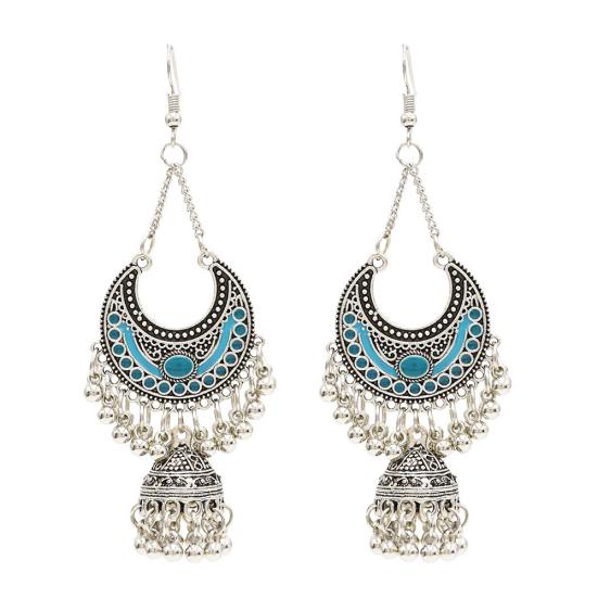 Vintage Women's Bohemian Tassel Hollow Bell Drop Dangle Hook  Earrings Jewelry
