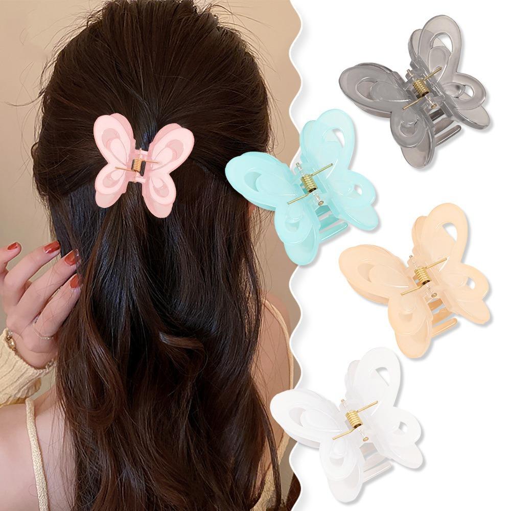 

Jelly Color Butterfly Hair Claw Colorful Shark Clip Fashion Butterfly Hair Clip Daily