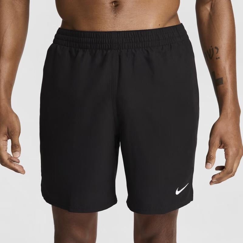 Nike Logo Straight Leg Swim Trunks Men swimwear Black HV7047-010