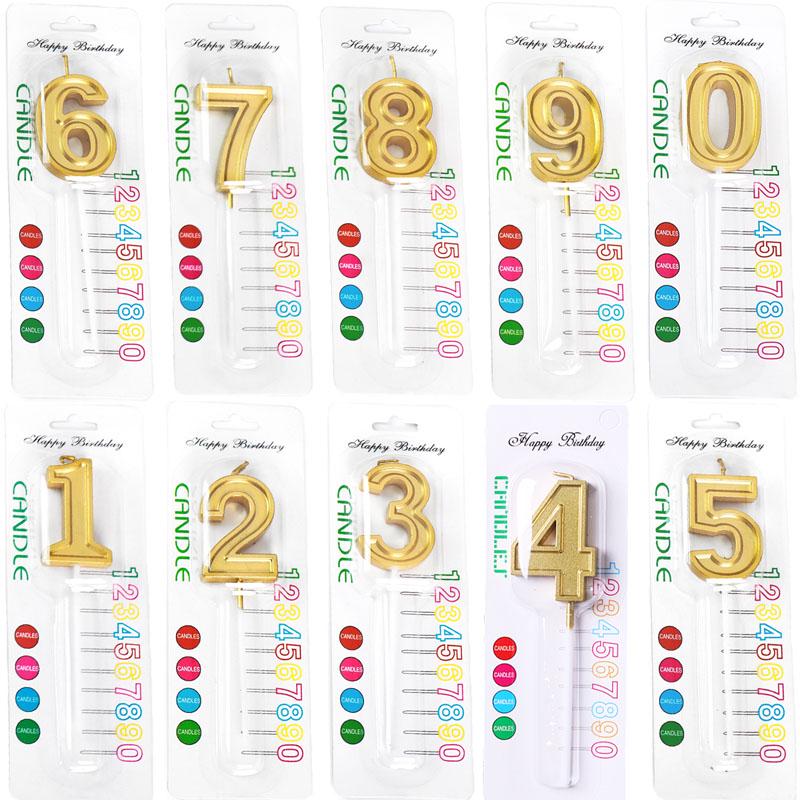 50 Gold Number Candle Cake Toppers, Individually Boxed for Kids' First Birthday