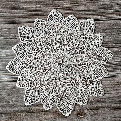 Handmade Hollow Embroidery Flower Tablecloth Cup Mat Lace Pad Coaster Placemat Doily
