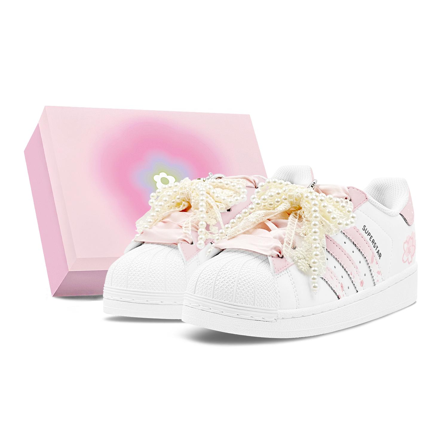 

Adidas Originals Superstar 2 Skateboard Shoes Women s Low Top White/Pink JH9976(Team1655-S-BOX) 38⅔