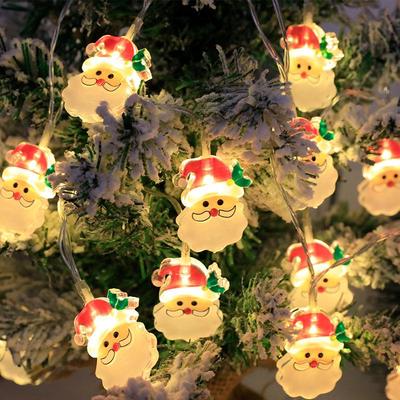 LED Santa & Snowman String Lights - Holiday Party & Christmas Tree Decoration