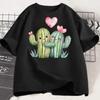 Y2k Top Casual TShirt Fit Unisexs Fashion Short Sleeve TShirt Cactus Print Round Neck Tee Daily for Summer Unisex Clothing