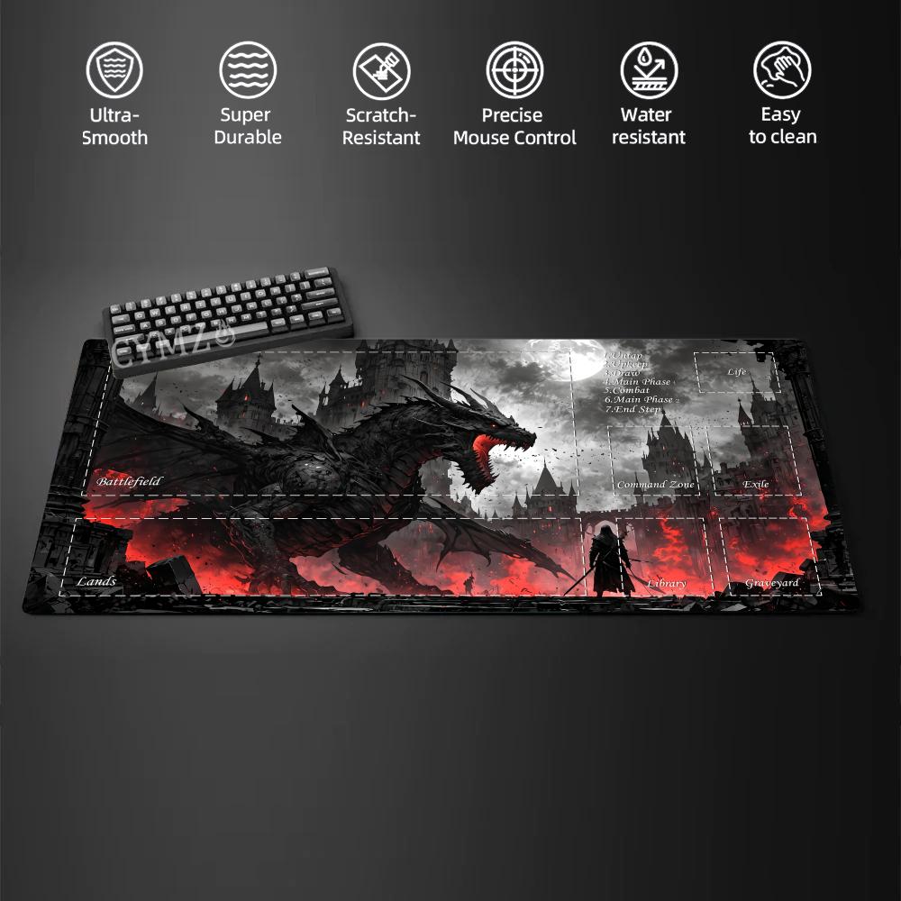 Game Dragon Boy Pattern MousePad, Anime Mouse Pad, Desktop Pad, Sewed Edge Mouse Pad Keyboard Pad Suitable for Gamers and Office